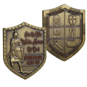 Retro-Ritter-Themenmünze aus Zinklegierung mit 3D-UV-Druck, Anpassbare Gedenkmünze mit Relief-Gravur und Mut-Prägung - Product Image 4