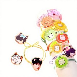 Acrylic Photo Hair <b>Ring</b> Custom Cartoon Characters Animation Peripheral Hair Rope <b>Key</b> Chain Cute Rubber Band Creative Head Rope - Product Image 1