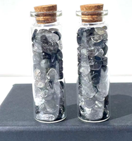 Bouteille à Vœux en Cristal Naturel de 7 cm en Gros, Gravier de Pierres Précieuses pour Guérison, Bouteille à Souhaits pour Reiki, Méditation, Décoration Intérieure, Cadeau, Fourniture en Gros