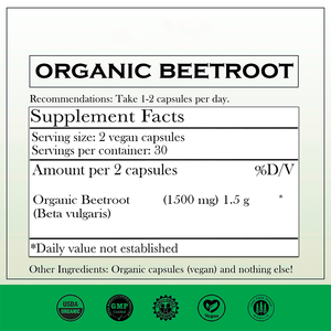 スーパーフード オーガニックビートルートエキス ビタミン<span class=keywords><strong>E</strong></span>配合 ビートルートカプセル 心臓の健康をサポート 大人用 抗酸化ハーブ 60カプセル入り - Product Image 2