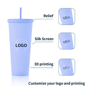 <strong>Wholesale</strong> 24oz Clear Plastic Acrylic Double Wall Glitter <strong>Snow</strong> <strong>Globe</strong> Custom Logo Tumbler Coffee Snowball Cups With Stra - Product Image 2