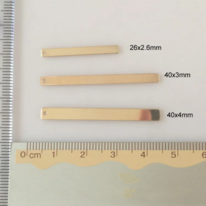 Винтажный прямоугольный коннектор-браслет из позолоченного золота 14K, с возможностью гравировки, ювелирный подвес-планка - Product Image 2