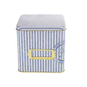 Custom Square 4x6.2 Inch Food Grade Tinplate <strong>Box</strong> Empty Decorative Metal Canister Card Dividers Offset Printing <strong>Recipe</strong> Bread - Product Image 2
