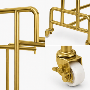 Double <strong>Rail</strong> Gold Garment Rack Metal <strong>Clothing</strong> Display Stand <strong>Heavy</strong> <strong>Duty</strong> for Retail Showroom Professional Boutique Fixture - Product Image 6