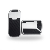 Set Penutup Pedal 2-Piece dari Aluminium Alloy dan Karet TPE dengan Lapisan Satin Anodised Anti-Slip untuk Trim Rem/Akselerator C-HR/IZOA.