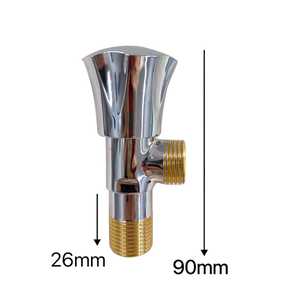 Válvula angular de cobre con rosca hembra de 4 mm, acabado cromado, una entrada y dos salidas, para agua fría y caliente - Product Image 4