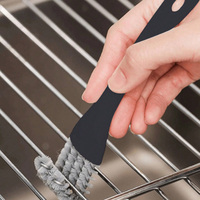 Kit de brosses pour barbecue à usage multiple Grattoir à crochet en forme de V et brosse de nettoyage de filet Gadget de cuisine en plastique
