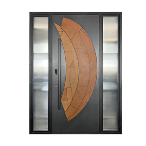 מותאם אישית חסינת אש אלומיניום חזית דלתות חיצוניות עבור וילה כניסה לדירה כניסה חיצונית לשימוש אבטחה נגד גניבה - Product Image 6