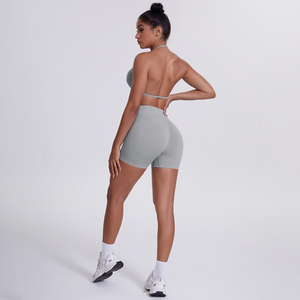 Nuovo Arrivo: Set Yoga 2 Pezzi all'Ingrosso, Leggero ed Elastico, <span class=keywords><strong>Reggiseno</strong></span> <span class=keywords><strong>Sportivo</strong></span> e Pantaloncini da Allenamento <span class=keywords><strong>Taglie</strong></span> Forti per Donne - Product Image 2