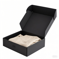 Boîte d'expédition en carton ondulé noir personnalisée en matériaux recyclés avec doublure en mousse et pelliculage mat, impression de logo pour parfum