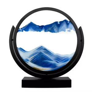 Vente chaude De <span class=keywords><strong>Luxe</strong></span> 7 Pouces 3D Rond Liquide Quicksand <span class=keywords><strong>Sablier</strong></span> Rotatif Coloré Design Moderne Décoration de La Maison Art - Product Image 1