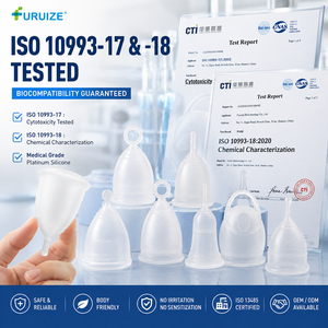 ถ้วยอนามัย Furuize ISO 10993 ผ่านการประเมินทางชีวภาพ ผลิตโดยผู้ผลิตที่ได้รับมาตรฐาน ISO 13485 ใช้ซ้ำได้ ใช้แทนแผ่นอนามัย - Product Image 1