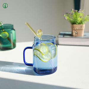<strong>Mason</strong> <strong>Jar</strong> Glass Drinking Cups 570Ml <strong>Mason</strong> <strong>Jar</strong> Drinking Mugs Heat-Resistant Transparent Glass Cups - Product Image 2