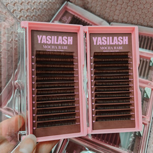 Private Label Lash Tray Color Lashes 0.03 0.05 <strong>0.07</strong> 0.10mm c <strong>d</strong> Cc Dd <strong>Curl</strong> Individual Eyelash Extensions Brown Eyelash Extensions - Product Image 3