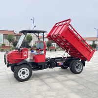 Mini-transporteur agricole diesel 4x4 de 2 tonnes avec benne hydraulique, camion benne agricole, garantie 1 an