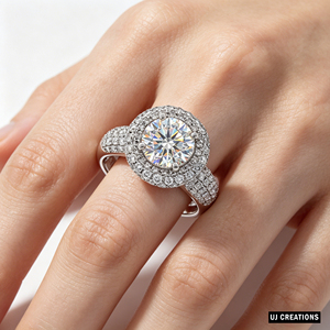 <b>Custom</b> Silver/10K/14K/18K Solid Gold One Karat VVS-VS Quality Round Lab Grown Brilliant Cut Diamond engagement <b>Ring</b> - Product Image 4