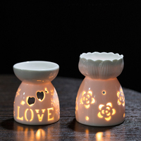 Diffuseur d'arômes en céramique pour bougies chauffe-plat, brûleur d'huiles essentielles, brûleur de cire fondue, diffuseur d'encens, lampe à parfum