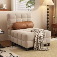 Sofá Cama Plegable Portátil Moderno (Individual/Doble) con Estructura de Madera y Tapicería de Tela, Sofá Multifuncional para Sala de Estar