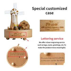 Grosir Pabrik kotak musik hewan menggemaskan kotak musik kayu kustom untuk hari anak-anak