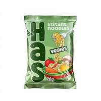 Nouilles instantanées HAS saveur légumes 70g, bloc individuel, farine de blé frite, 18% de matières grasses, 3 minutes, certifiées HALAL Casher ISO HACCP, 12