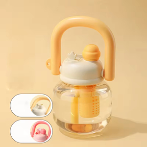 Cartoon Adorable Fun Stainless Steel Ladies Water <b>Cup</b> Can Be Worn Crossbody <b>Thermos</b> <b>Cup</b> Straw Children's <b>Cup</b> 850ML - Product Image 5