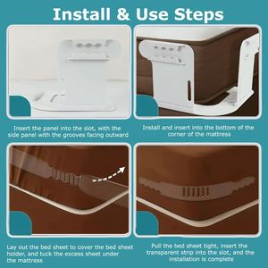 4pcs Heavy-Duty <b>Plastic</b> Corner Tightener Clips Convenient Mattress Straps Secure Bed <b>Sheets</b> No More Loose <b>Sheets</b> <b>Sheet</b> Holders - Product Image 4
