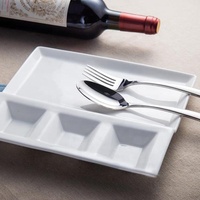 Vaisselle de restaurant incassable 4 sections compartiments divisés assiette de chargeur en mélamine