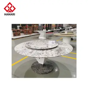 Smart Furniture Plug Rotation Marble Natural Stone Luxury Stone Cave Stone Dining Table For Hotel