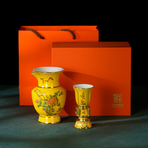 Luxury Handcrafted Cloisonne Enamel Rotating Liquor Cups Modern Design Portable Elegant Zhejiang Ceramic Drinkware High-End Gift