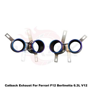 Système d'échappement Catback à soupapes en titane bleu Vortex pour Ferrari F12 Berlinetta 6.3L V12 2012-2017, kit de montage direct pour course - Product Image 6
