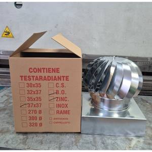 Ventilador de Techo Industrial de Acero Inoxidable con Capucha Rotatoria Cuadrada Impulsada por el Viento para Extracción de Gases de Combustión - Product Image 5