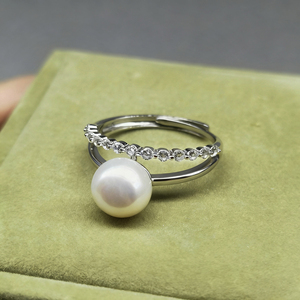 Chất Lượng Cao Hợp Thời Trang <span class=keywords><strong>Bezel</strong></span> Thiết lập Kim Cương Sterling Bạc Ngọc Trai Nước Ngọt Vòng Tay Cho Phụ Nữ Kỷ Niệm Đám Cưới Quà Tặng - Product Image 2