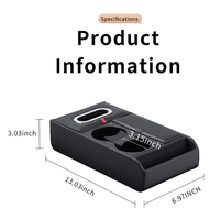 Organisateur de console centrale multifonctionnel universel en cuir pour véhicule, avec porte-gobelet rotatif et boîte de rangement
