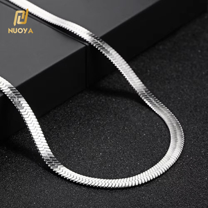 NUOYA <span class=keywords><strong>Cadena</strong></span> <span class=keywords><strong>de</strong></span> Plata Hip Hop, Collar <span class=keywords><strong>de</strong></span> Espiga Plana <span class=keywords><strong>de</strong></span> Acero Inoxidable, Gargantilla <span class=keywords><strong>de</strong></span> <span class=keywords><strong>Cadena</strong></span> <span class=keywords><strong>de</strong></span> Serpiente, Joyería Fina, Regalo para Hombres - Product Image 2