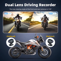 Caméra embarquée DVR pour moto, 5 pouces, étanche IP67, moniteur, 1080P, double caméra, écran tactile, lien miroir, compatible CarPlay