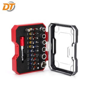 DT 28pcs Industry&DIY Steel Magnetic Screw <b>Driver</b> Bit <b>Set</b> With Color Ring Including Adapter& Quick Release - Product Image 3