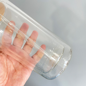 New 12oz đôi tường kính có thể mới thủ công thủy tinh có thể thăng hoa đầu tiên và sau đó tuyết cầu bia thủy tinh cho nhiệt Báo Chí in ấn với nắp đậy - Product Image 3