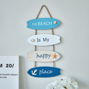 Mediterranean Style Ocean Theme Hanging Wall Decor Irregular Shape Wooden Signs For Home <b>Decoration</b> Living Room Bedroom - Product Image 5