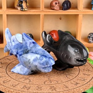 Venta al por Mayor de Tallados de Animales en Piedra Natural Curativa, Esculturas de Gemas de Cuarzo, Tallados de Tiburón en Cristal para Manualidades Decorativas - Product Image 3