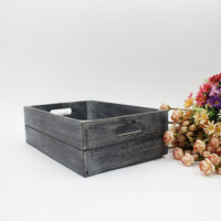 Pot de fleur doublé étanche gris usine approvisionnement direct rétro creux multi-fonctionnel stockage boîte en bois boîte de rangement