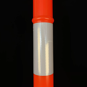 115cm T-Top Bolard Delinator HDPE交通プラスチック警告ポスト黒ゴムベース - Product Image 4