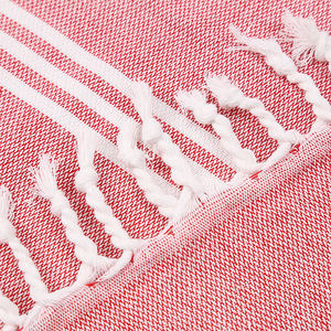 Toalla de Baño de Algodón Suave de Alta Calidad en Oferta, Logotipo Personalizado, Diseño Elegante a Rayas, Borlas Turcas, Secado Rápido, Antiarena, para Uso Diario - Product Image 4