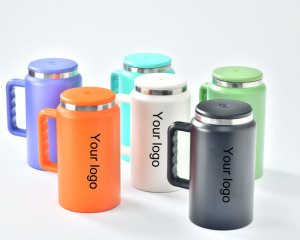 Nuevo Vaso Térmico de Viaje para Auto con Asa, Doble Aislamiento al Vacío, Color Personalizado, Tapa con Logotipo - Product Image 2