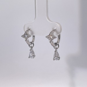 Pendientes de Aro Geométricos de Moda para Mujer, con Circonita Cúbica en Forma de Pera y Estrella de Cuatro Puntas, Chapados en Oro, de TIanyu Gems - Product Image 6
