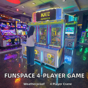 Funspace Machine de jeu de grue en acrylique rose et métal, à monnayeur, 4 joueurs, équipement d'arcade à récompenses pour salle de jeux - Product Image 2