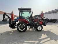 4WD 4x4 50PS Frontlader, Heckbagger Mini-Traktor mit Fahrerkabine zum Verkauf