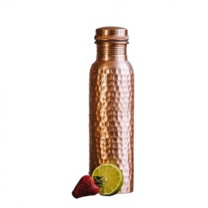 Bouteille à boire en cuivre martelé de luxe |   Bouteille 100% cuivre pur, étanche, pour le yoga, la remise en forme, la maison et le bureau - Product Image 1