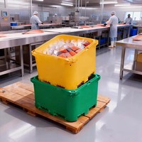 Glacière isotherme 660L en PE, étanche, avec compartiment pour glace sèche, pour le transport de fruits de mer et l'utilisation alimentaire