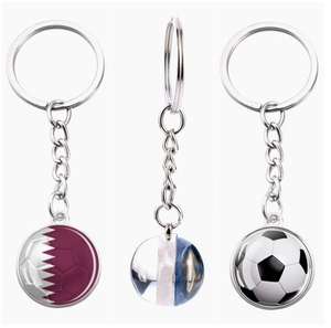 Porte-clés et pendentif de sac en verre avec fleur en cristal, motif drapeau national d'Indonésie, bijou souvenir de voyage - Product Image 2