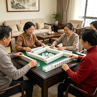 Poussoir de tuiles de mahjong en acrylique transparent antidérapant, style américain, avec logo personnalisé, pour jeu de table et divertissement, vente en gros